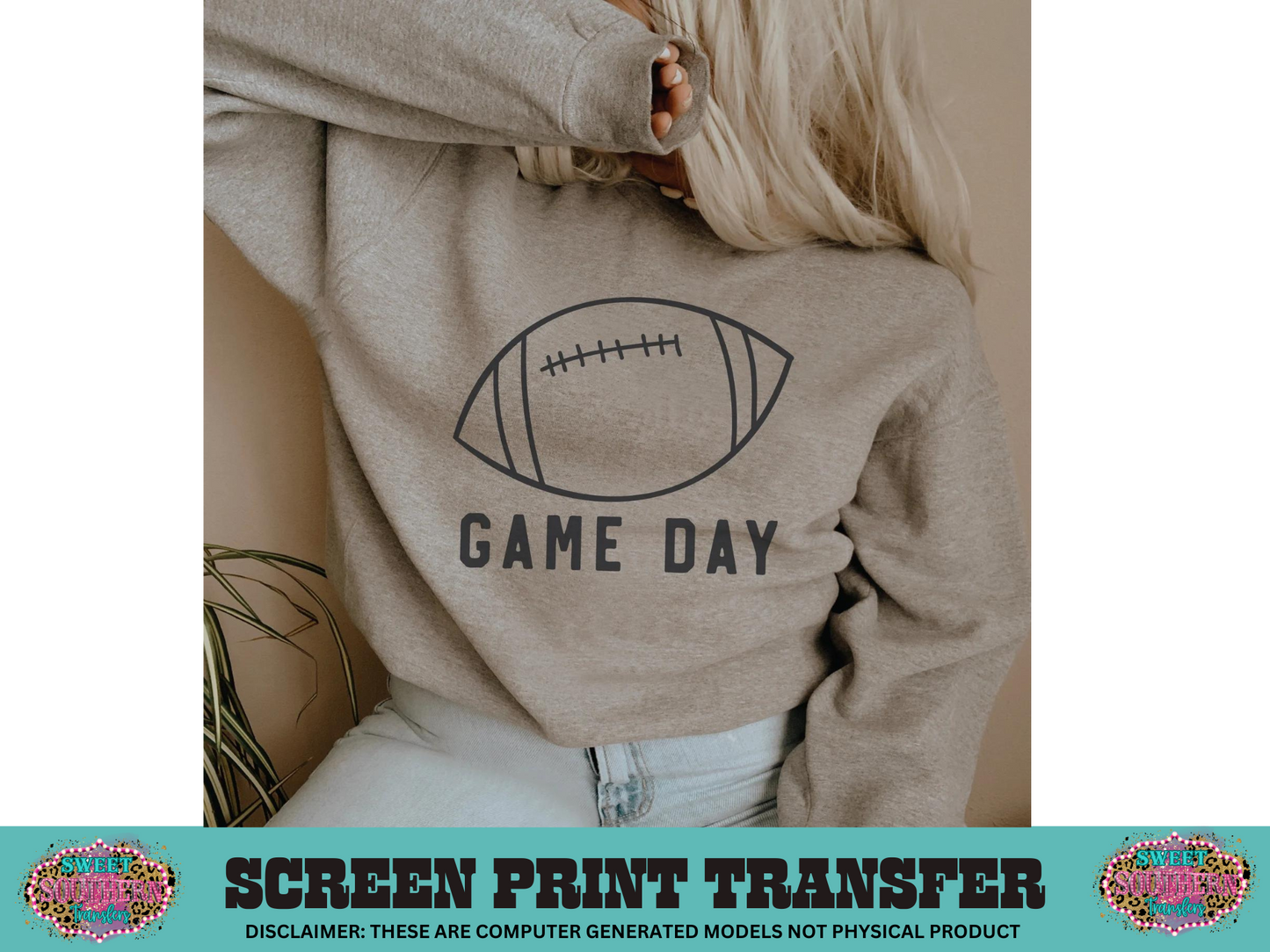 SINGLE COLOR SCREEN PRINT   - GAME DAY FOOTBALL