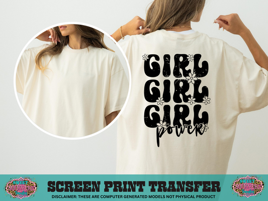 SINGLE COLOR SCREEN PRINT TRANSFER - GIRL POWER