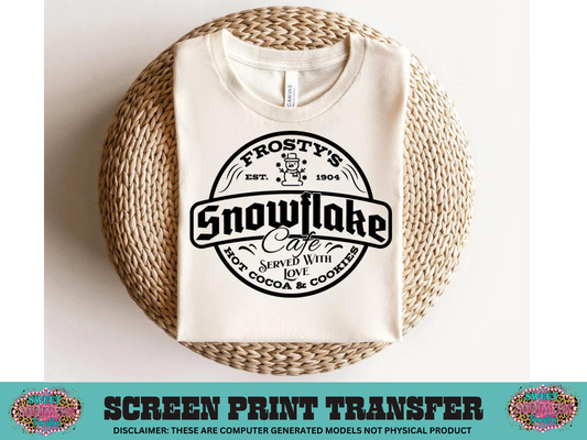 SINGLE COLOR SCREEN PRINT  - SNOWFLAKE CAFE