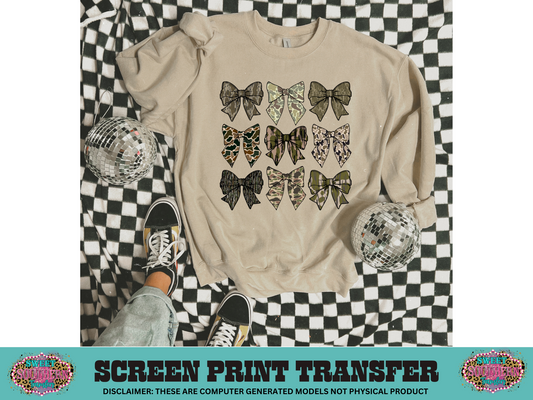 FULL COLOR SCREEN PRINT  - CAMO BOWS