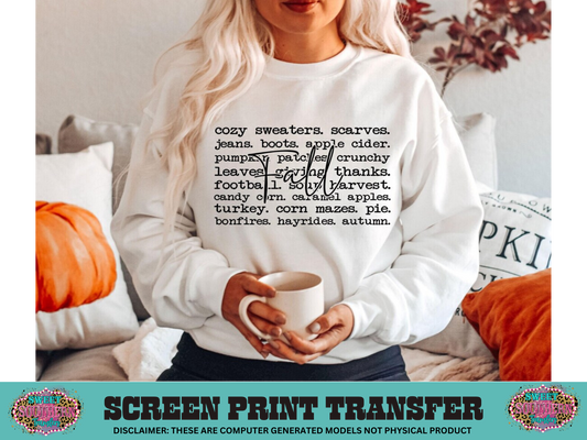 SINGLE COLOR SCREEN PRINT   - FALL SCRIPT