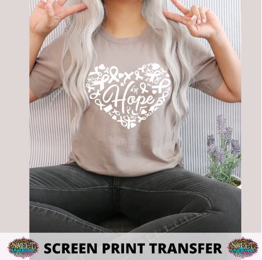 SINGLE COLOR SCREEN PRINT -  HOPE HEART