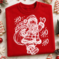 SINGLE COLOR SCREEN PRINT - HO HO HO (BLACK NOT WHITE *POCKET*)