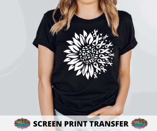 SINGLE COLOR SCREEN PRINT - SUNFLOWER CANCER